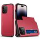Mobigear Card iPhone 15 Pro Hülle Hardcase Backcover Stoßfest mit Kartenhalter - Rot