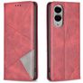 Mobigear Rhombus Slim Samsung Galaxy S25 Edge Hülle Klapphülle - Rot