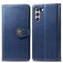 Mobigear Snap Button Samsung Galaxy S21 FE Hülle Klapphülle Geldbörse - Blau