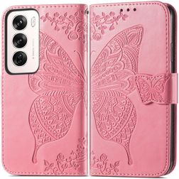 Mobigear Butterfly OPPO Reno 12 Pro Klapphülle Portemonnaie - Pink