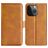 Mobigear Slim Magnet iPhone 15 Pro Hülle Klapphülle Geldbörse - Cognac