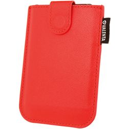 Valenta Card Pocket Slide Echtleder Kartenhalter - 5 Karten - Rot
