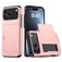 Mobigear Card iPhone 18 Pro Hardcase Backcover Shockproof mit Kartenfach - Pink
