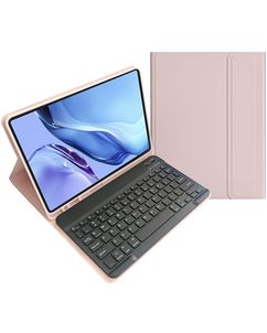 Mobigear Keys iPad 11 (2025) Hülle QWERTY Bluetooth Tastatur Klapphülle + Stifthalter - Pink