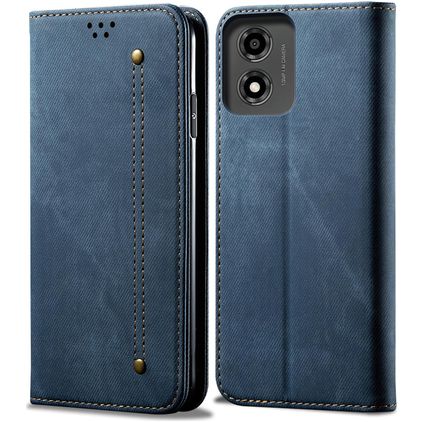 Mobigear Ranch Motorola Moto E14 Hülle Klapphülle Geldbörse - Blau