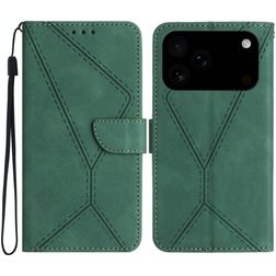 Mobigear Stitch iPhone 17 Pro Max Hülle Klapphülle Geldbörse - Grün