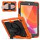 Mobigear SureGrip Xtreme iPad 7 (2019) Hülle Kunststoff,Silikon Backcover + Stifthalter + Schulterträger + Ständer - Schwarz / Orange