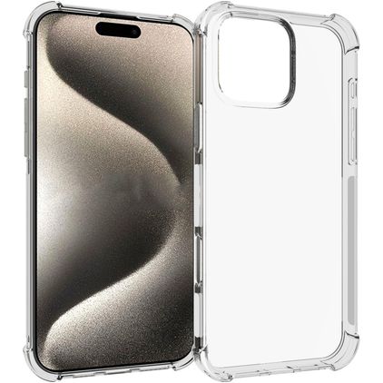 Mobigear Cushion Durchsichtig iPhone 16 Pro Max Hülle Flexibles TPU Backcover - Transparent