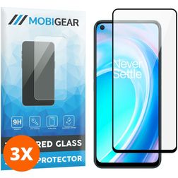 Mobigear Premium OnePlus Nord CE 2 Panzerglas Gehärtetes Glas Displayschutz - Hüllenfreundlich - Schwarz (3er Pack)
