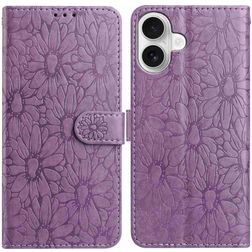 Mobigear Flowers iPhone 17 Hülle Klapphülle Geldbörse - Lila