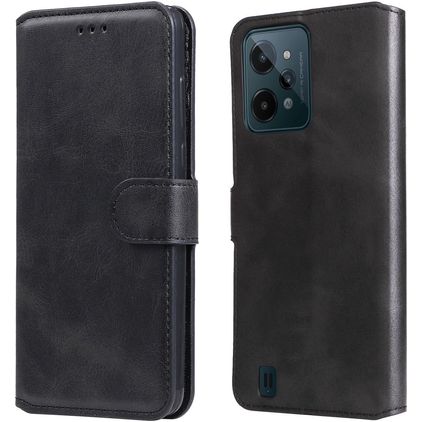 Mobigear Wallet Realme C31 Hülle Klapphülle Geldbörse - Schwarz