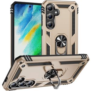 Mobigear Armor ring Samsung Galaxy S24 FE Hardcase Backcover Shockproof mit Ringhalter - Gold