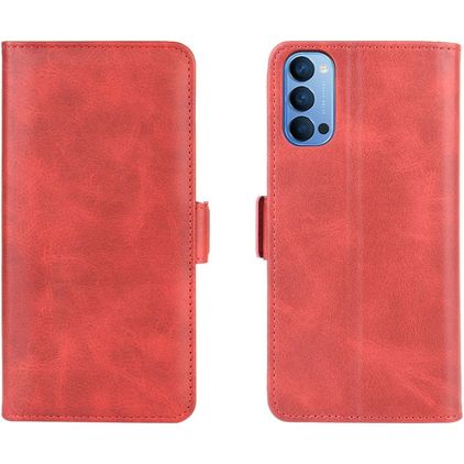 Mobigear Slim Magnet OPPO Reno 4 Hülle Klapphülle Geldbörse - Rot