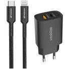Mobigear Essentials Single USB-C Ladegerät Apple Lightning 1 Meter Power Delivery 20W - Schwarz Mobigear Essentials Single USB-C Ladegerät Apple Lightning 1 Meter Power Delivery 20W - Schwarz