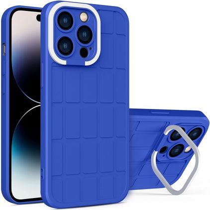 Mobigear Cube iPhone 14 Pro Max Hardcase Backcover mit Ständer - Blau