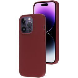 Mobiparts iPhone 14 Pro Silikon Hülle Backcover - Plum Red
