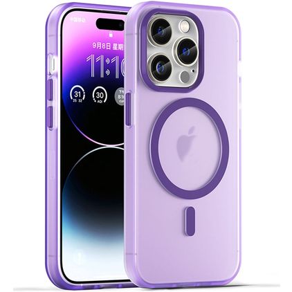 Mobigear Shockproof iPhone 16 Pro Max MagSafe Hülle Flexibles TPU Backcover - Lila