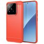 Mobigear Brushed Slim Xiaomi 15 Hülle Flexibles TPU Backcover - Rot