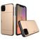 Mobigear Card iPhone 11 Hülle Hardcase Backcover Stoßfest mit Kartenhalter - Gold