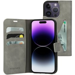 Mobiparts Classic Wallet iPhone 14 Pro Hülle Klapphülle Geldbörse - Granite Grey