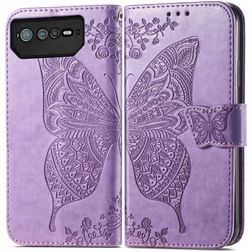 Mobigear Butterfly ASUS ROG Phone 6 Pro Hülle Klapphülle Geldbörse - Lila