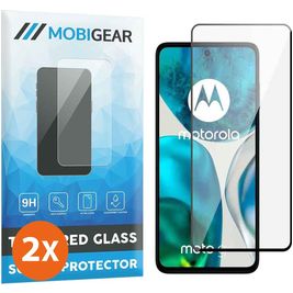 Mobigear Premium Motorola Moto G82 Panzerglas Gehärtetes Glas Displayschutz - Hüllenfreundlich - Schwarz (2er Pack)