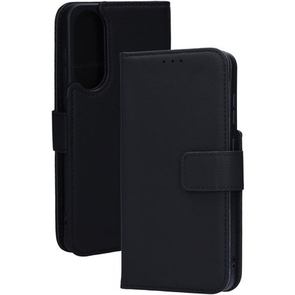 Mobiparts Wallet Samsung Galaxy S25 Edge Hülle Echtes Leder Klapphülle Geldbörse - Schwarz