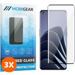 Mobigear Premium OnePlus 11 Panzerglas Displayschutz - Hüllenfreundlich - Schwarz (3er Pack)