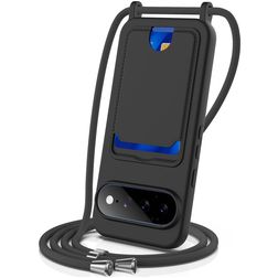 Mobigear Lanyard Card Google Pixel 11 Pro XL Silikon Handykette mit Kartenhalter - Schwarz