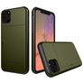 Mobigear Card iPhone 11 Pro Hülle Hardcase Backcover Stoßfest mit Kartenhalter - Armeegrün
