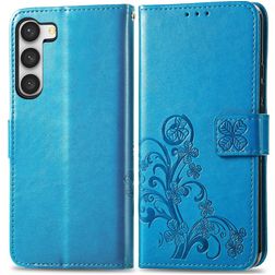 Mobigear Clover Samsung Galaxy A54 Hülle Klapphülle Geldbörse - Blau