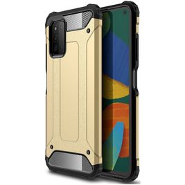 Mobigear Outdoor Samsung Galaxy A03s Hülle Hardcase Backcover Stoßfest - Gold