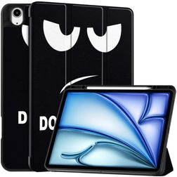 Mobigear Tri-Fold iPad Air 13 Zoll (2024) Hülle Klapphülle + Stifthalter - Do Not Touch