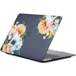 Mobigear Design MacBook Pro 13 Zoll (2016-2023) Hardcase Hülle MacBook Case - Blumen Schwarz - Model A1706 / A1708 / A1989 / A2159 / A2289 / A2251 / A2338