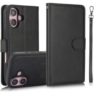 Mobigear Wallet iPhone 16 Hülle Abnehmbare 2in1 Klapphülle Geldbörse - Schwarz