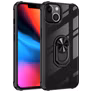 Mobigear Crystal Ring iPhone 14 Hülle Hardcase Backcover mit Ringhalter - Transparent / Schwarz