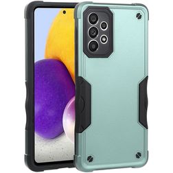 Mobigear Non-slip Armor Samsung Galaxy A73 Hardcase Backcover Shockproof - Schwarz / Türkis