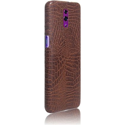 Mobigear Croco OPPO Reno Hülle Hardcase Backcover - Braun