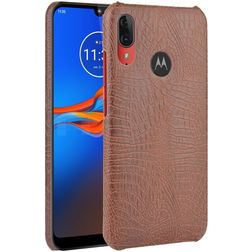 Mobigear Croco Motorola Moto E6 Plus Hülle Backcover - Braun