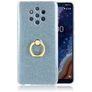 Mobigear Glitter Ring Nokia 9 PureView Hülle Flexibles TPU Backcover mit Ringhalter - Blau