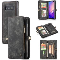 Caseme 008 Samsung Galaxy S10 Plus Hülle Abnehmbare 2in1 Klapphülle Geldbörse - Schwarz