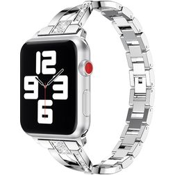 Mobigear Prague Edelstahl Apple Watch Armband Faltschließe - 42/41/40/38 mm - Silber