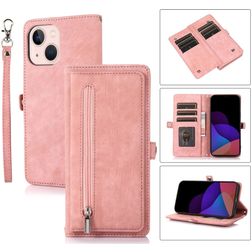 Mobigear Zipper iPhone 14 Plus Hülle Klapphülle Geldbörse - Roségold