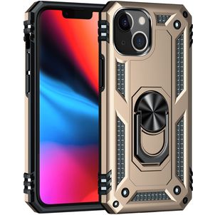 Mobigear Armor Ring iPhone 13 Hülle Hardcase Backcover Stoßfest mit Ringhalter - Gold