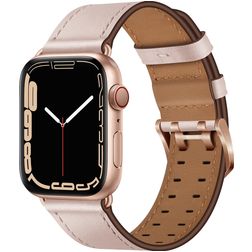 Mobigear Milano Leder Apple Watch Armband Dornschließe - 49/46/45/44 mm - Roségold