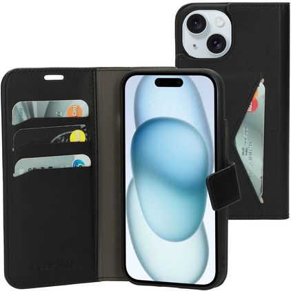 Mobiparts Classic Wallet iPhone 15 Klapphülle Portemonnaie - Schwarz