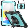 Mobigear SureGrip Xtreme iPad 10 (2022) Hülle Kunststoff,Silikon Backcover + Schulterträger + Ständer - Schwarz / Blau