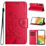 Mobigear Flowers Samsung Galaxy A35 Hülle Klapphülle Geldbörse - Rot