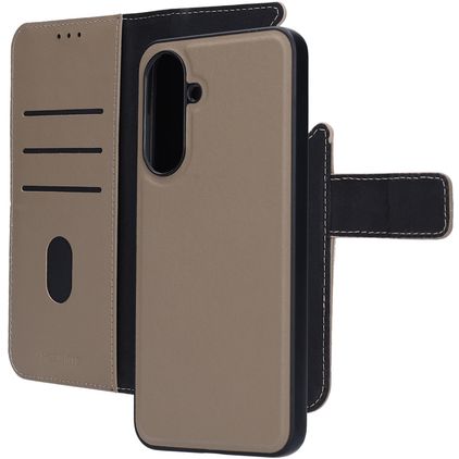 Mobiparts Samsung Galaxy A36 Hülle Echtes Leder Abnehmbare 2in1 Klapphülle Geldbörse - Taupe