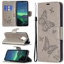 Mobigear Butterfly Nokia 1.4 Hülle Klapphülle Geldbörse - Grau